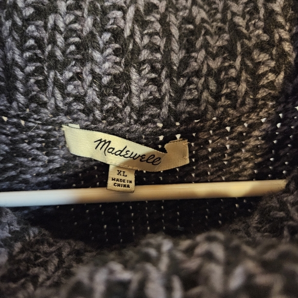 Madewell Sleeveless Knit Sweater Women's XL Blue Cowl Neck Pullover Wool Blend - Picture 2 of 8